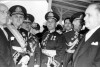 Cristiano Machado (1° da esq.), Eurico Gaspar Dutra (2°) e Canrobert Pereira da Costa(4°) durante parada militar. Rio de Janeiro, 7 de setembro de 1950. FGV/CPDOC, Arq. Cristiano Machado.
